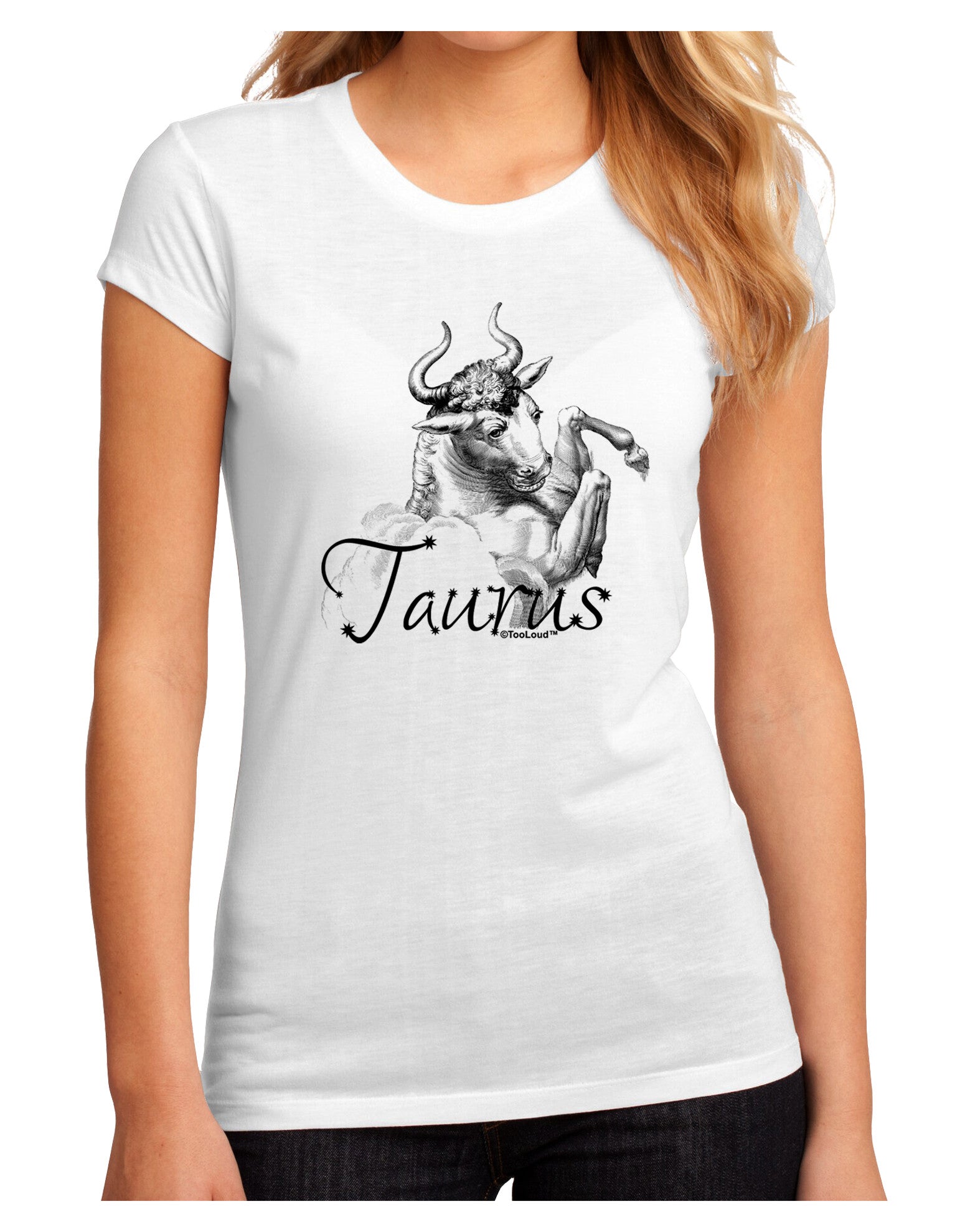 Taurus Illustration Juniors Sublimate Tee-TooLoud-White-Small-Davson Sales