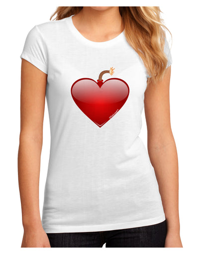 Love Bomb Juniors Petite Sublimate Tee-TooLoud-White-Small-Davson Sales