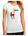 Rudolf Ratchet Reindeer Color Juniors Sublimate Tee-TooLoud-White-Small-Davson Sales