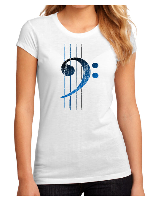 Distressed Bass Strings Juniors Petite Sublimate Tee-Womens T-Shirt-TooLoud-White-Small-Davson Sales
