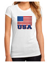 USA Flag Juniors Petite Sublimate Tee by TooLoud-Womens T-Shirt-TooLoud-White-Small-Davson Sales