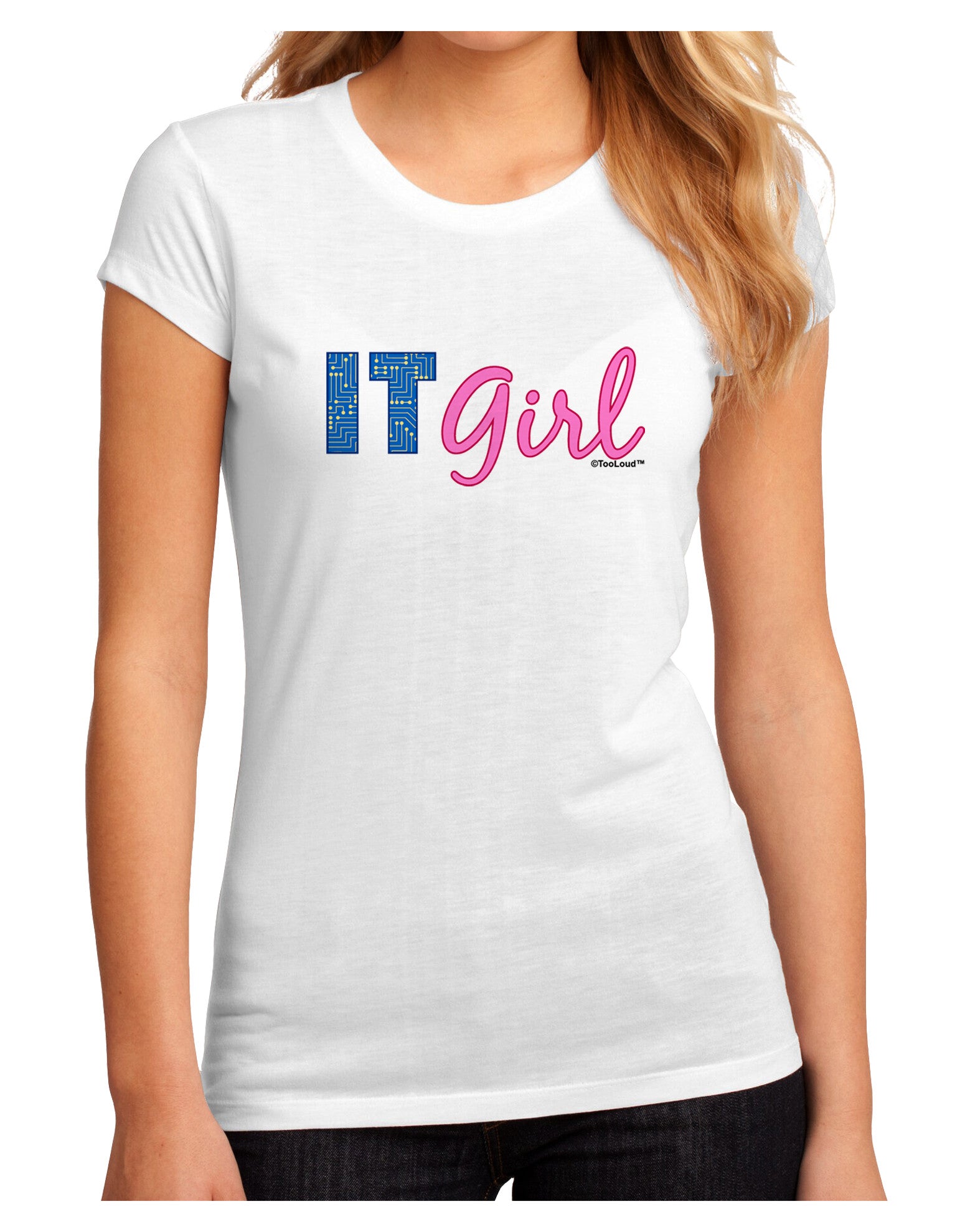 IT Girl Juniors Petite Sublimate Tee-TooLoud-White-Small-Davson Sales