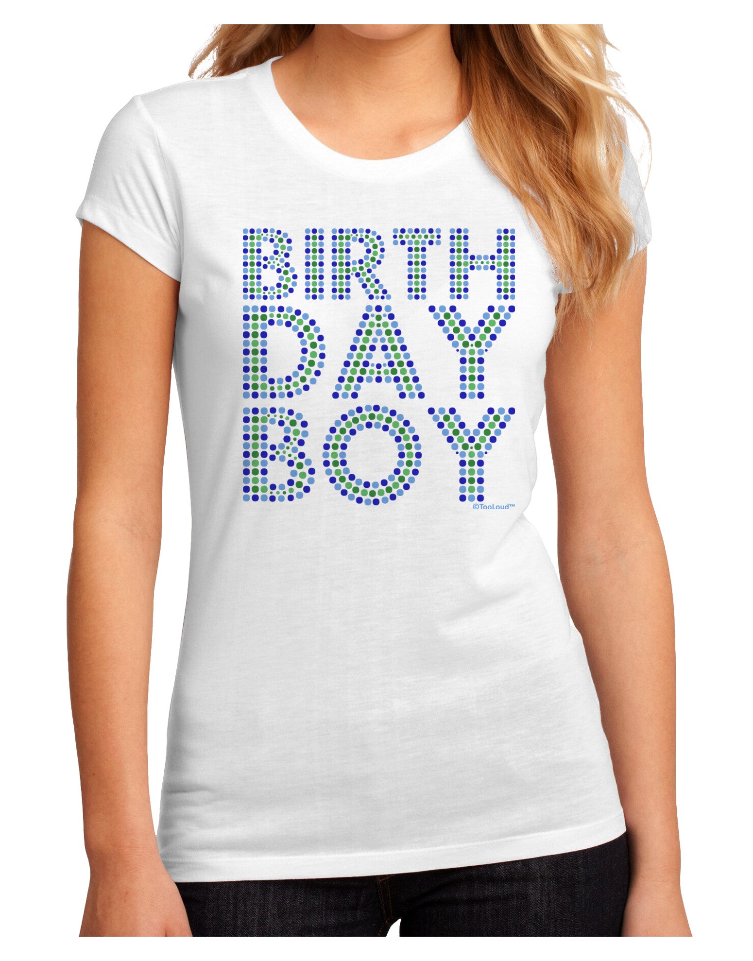 Birthday Boy - Blue and Green Dots Juniors Sublimate Tee by TooLoud-Womens T-Shirt-TooLoud-White-Small-Davson Sales