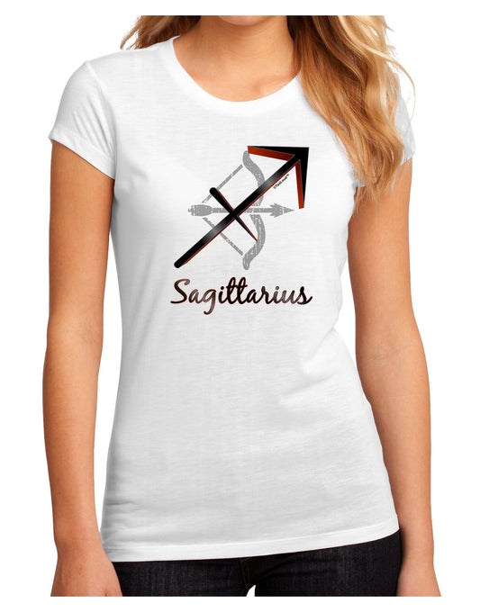Sagittarius Symbol Juniors Petite Sublimate Tee-TooLoud-White-Small-Davson Sales