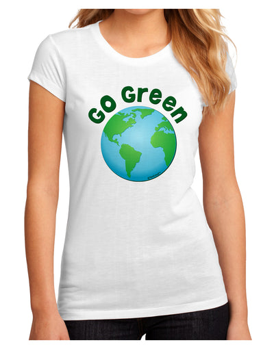 Go Green - Planet Earth Juniors Sublimate Tee-TooLoud-White-Small-Davson Sales