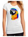 Brightly Colored Parrot Watercolor Juniors Sublimate Tee-TooLoud-White-Small-Davson Sales