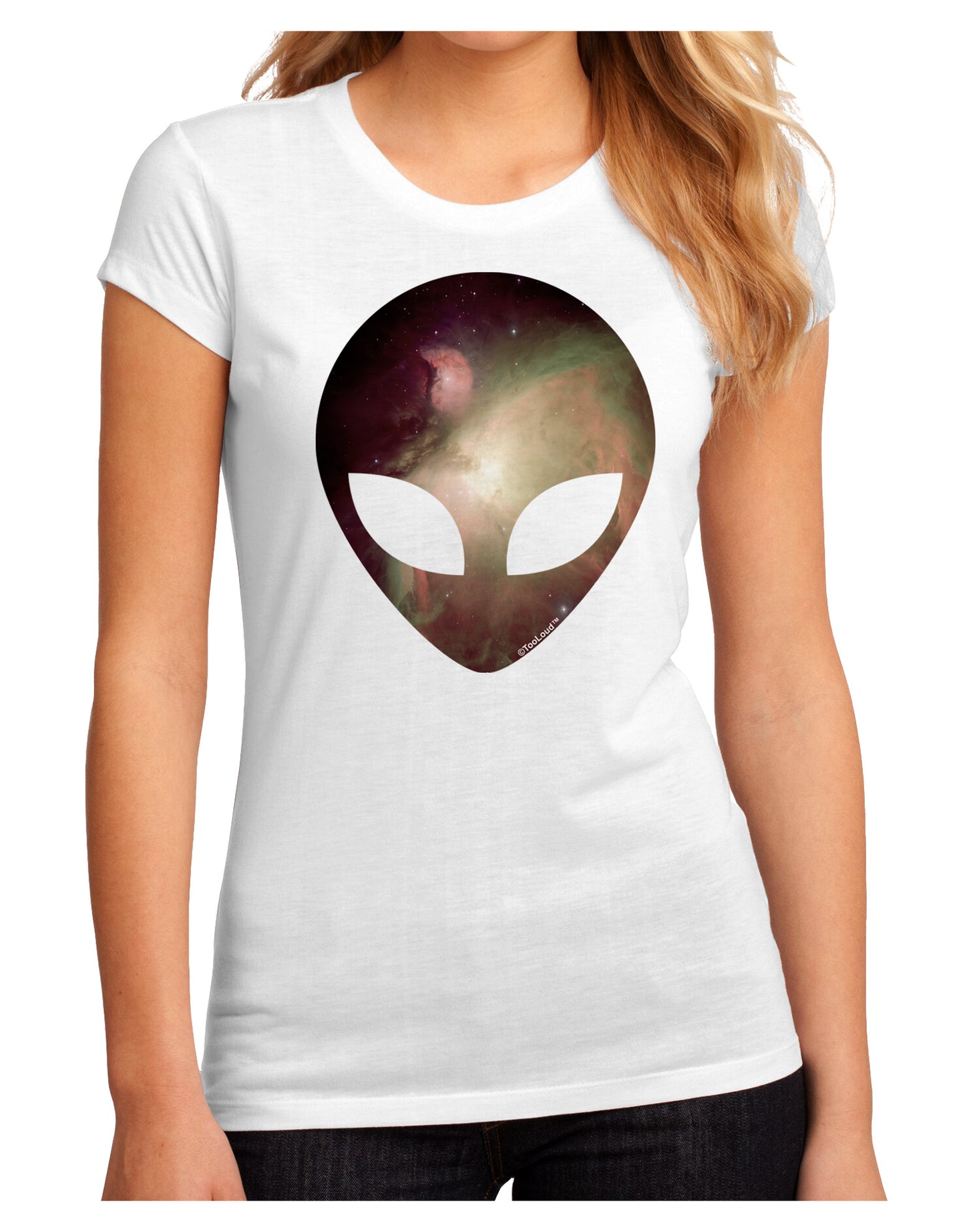 Extraterrestrial Face - Space #2 Juniors Sublimate Tee by TooLoud-Womens T-Shirt-TooLoud-White-Small-Davson Sales