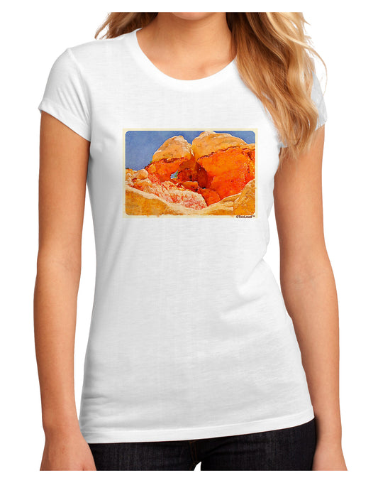 Desert Landscape Watercolor Juniors Sublimate Tee-TooLoud-White-Small-Davson Sales