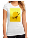 Brontosaurus and Pterodactyl Silhouettes with Sun Juniors Sublimate Tee by TooLoud-Womens T-Shirt-TooLoud-White-Small-Davson Sales