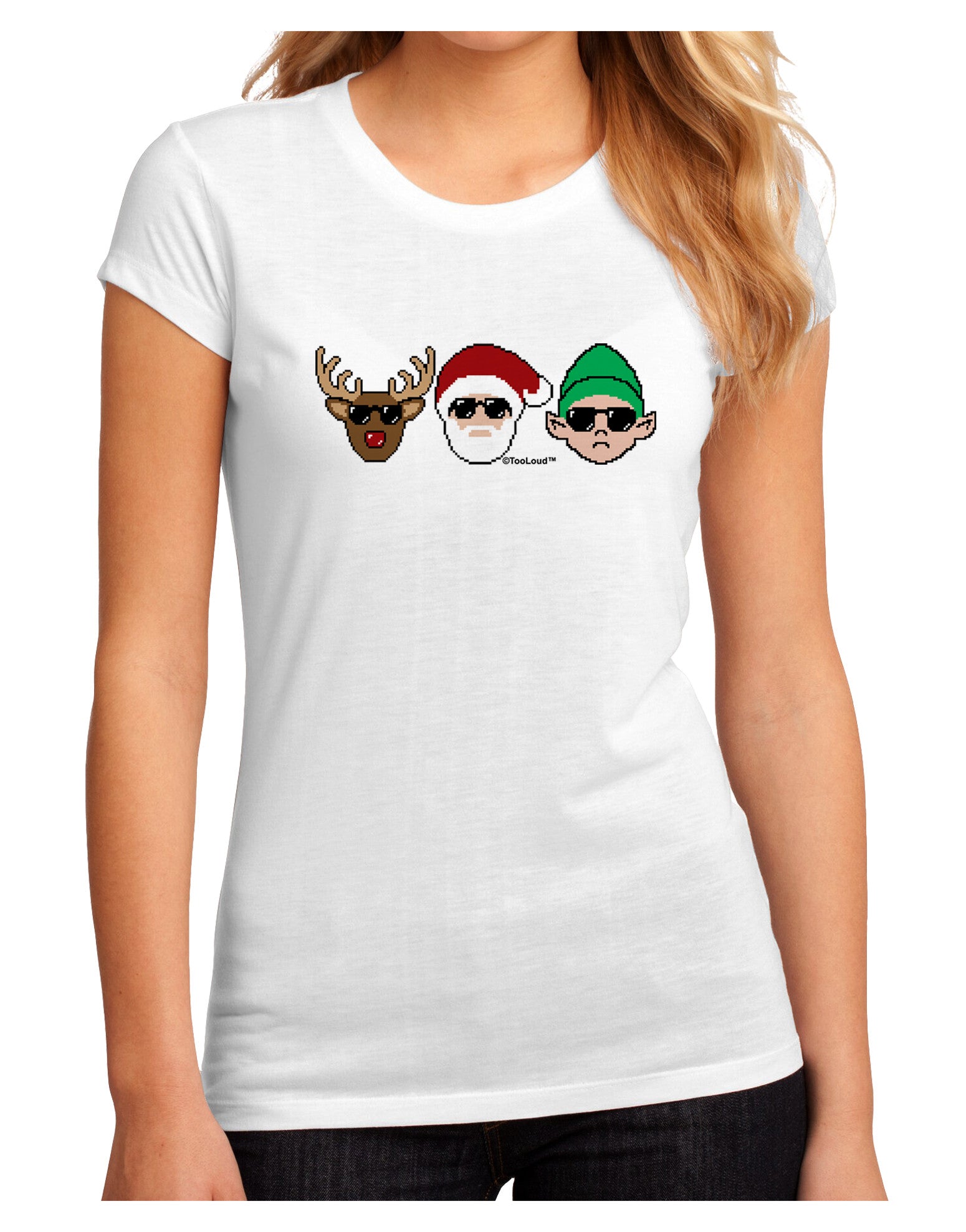 The X-mas Squad Juniors Sublimate Tee-TooLoud-White-Small-Davson Sales
