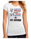 Libertarian Against Authority Abuse Juniors Petite Sublimate Tee-TooLoud-White-Small-Davson Sales