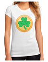 Shamrock Button Vector Design Juniors Sublimate Tee by TooLoud-Womens T-Shirt-TooLoud-White-Small-Davson Sales