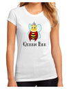 Queen Bee Text Juniors Sublimate Tee-TooLoud-White-Small-Davson Sales