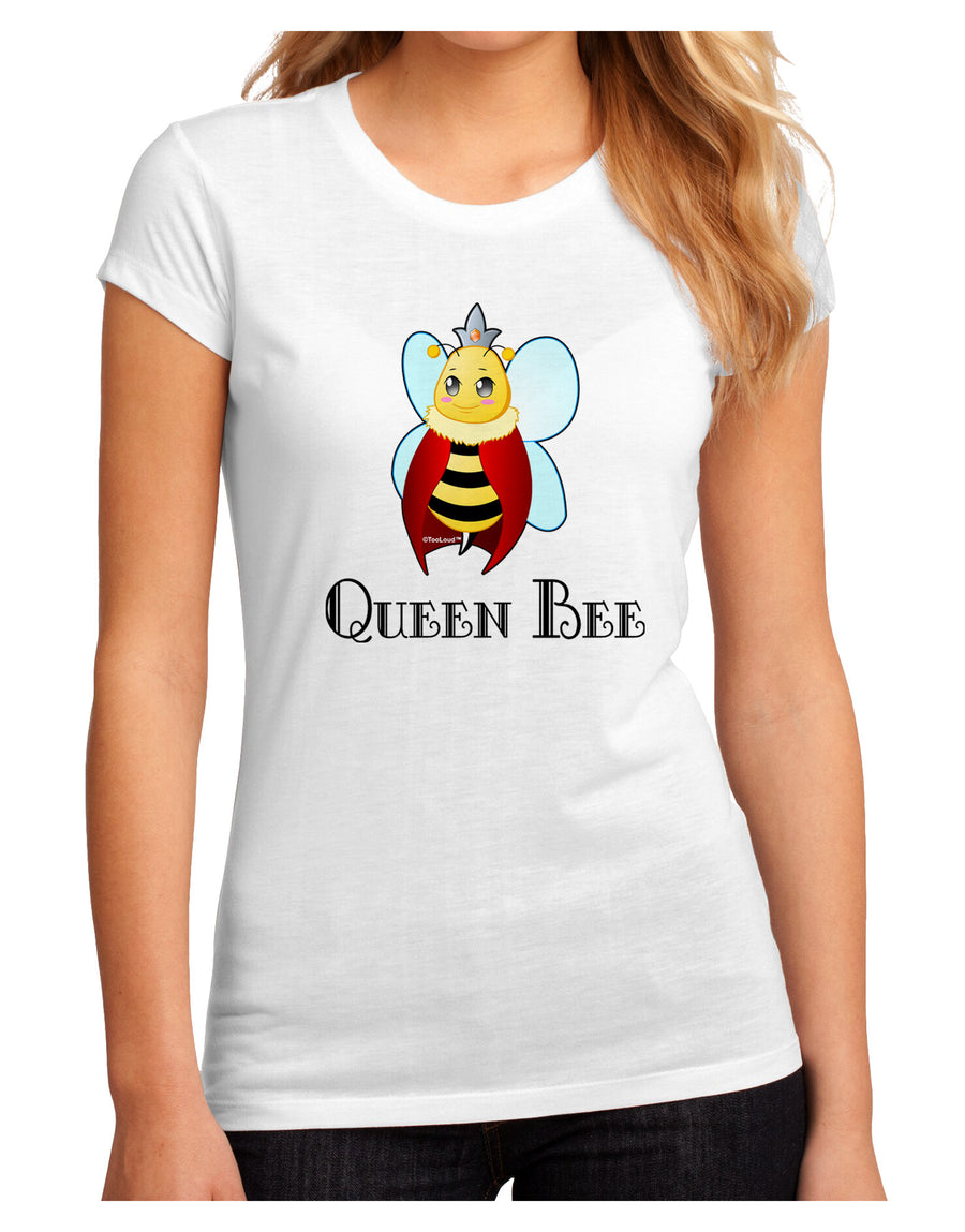 Queen Bee Text Juniors Sublimate Tee-TooLoud-White-Small-Davson Sales