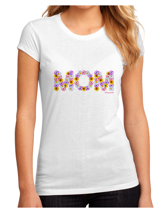 Mom Flowers Design Juniors Sublimate Tee by TooLoud-Womens T-Shirt-TooLoud-White-Small-Davson Sales