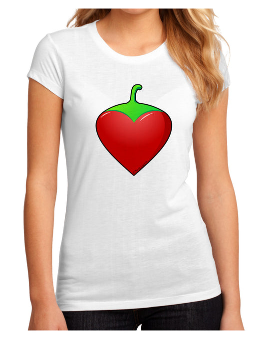 Chili Pepper Heart Juniors Petite Sublimate Tee-TooLoud-White-Small-Davson Sales
