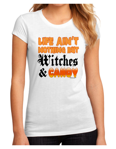 TooLoud Witches and Candy Color Juniors Sublimate Tee-TooLoud-White-Small-Davson Sales