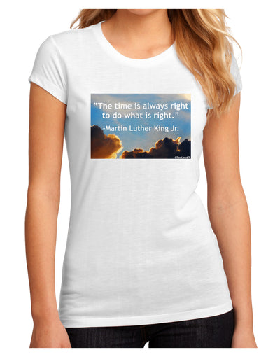 The Time Is Always Right Juniors Petite Sublimate Tee-TooLoud-White-Small-Davson Sales