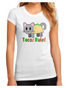 Tacos Rule Taco Cat Design Juniors Sublimate Tee by TooLoud-Womens T-Shirt-TooLoud-White-Small-Davson Sales