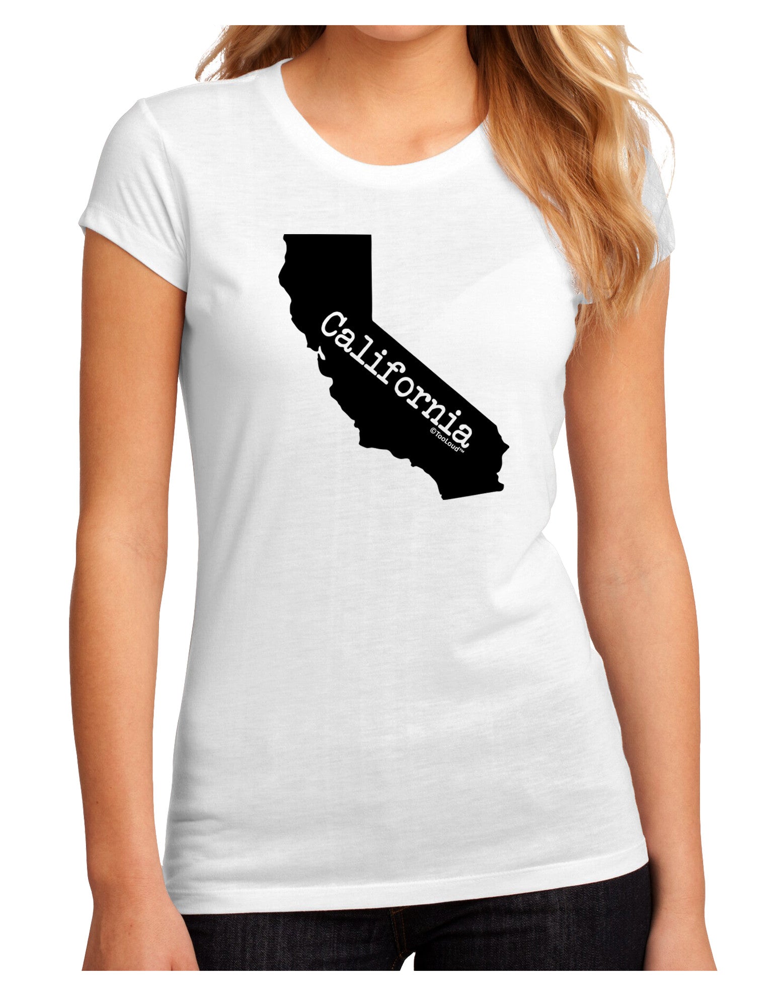 California - United States Shape Juniors Sublimate Tee by TooLoud-Womens T-Shirt-TooLoud-White-Small-Davson Sales