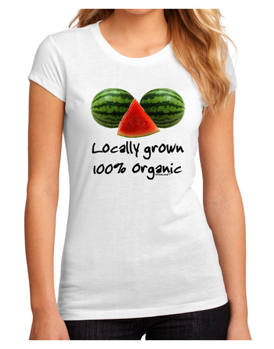 Locally Grown Organic Melons Juniors Petite Sublimate Tee-TooLoud-White-Small-Davson Sales