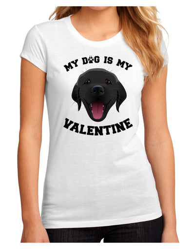 My Dog is my Valentine Black Juniors Petite Sublimate Tee-TooLoud-White-Small-Davson Sales