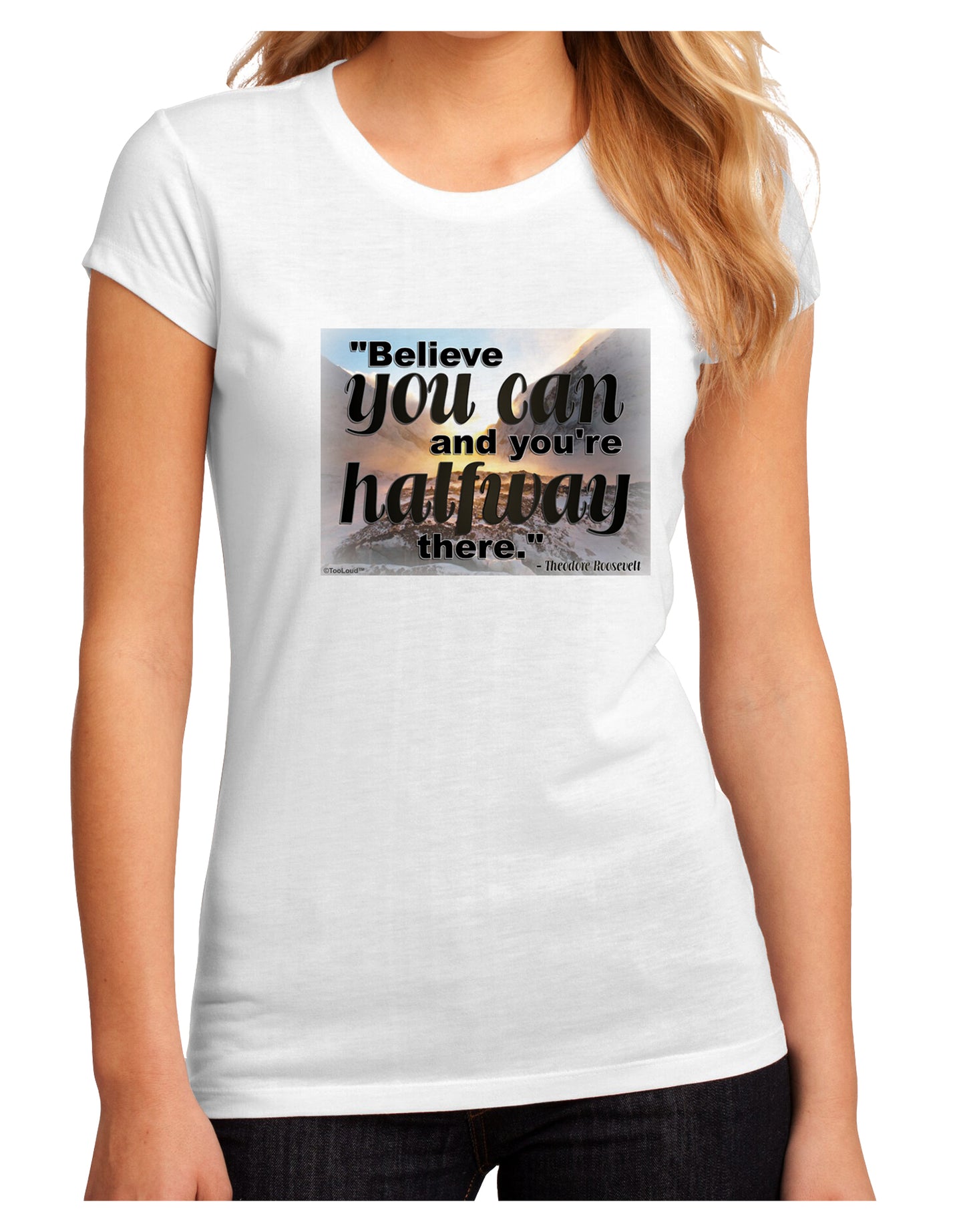 Believe You Can T Roosevelt Juniors Petite Sublimate Tee by TooLoud-Womens T-Shirt-TooLoud-White-Small-Davson Sales