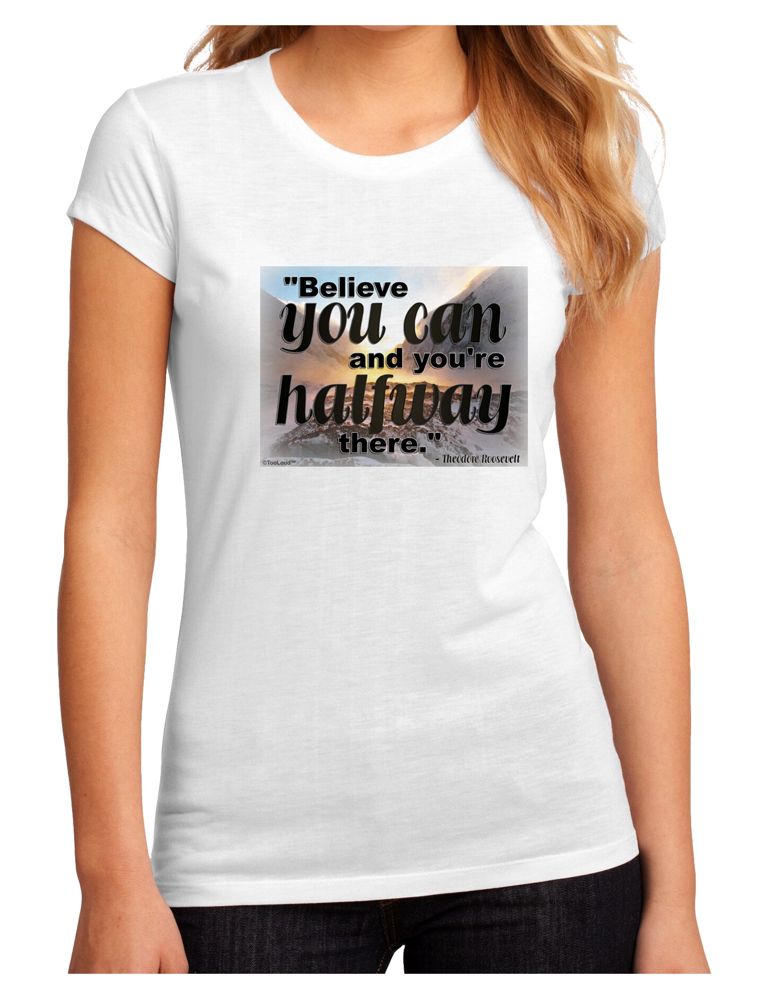 Believe You Can T Roosevelt Juniors Petite Sublimate Tee by TooLoud-Womens T-Shirt-TooLoud-White-Small-Davson Sales