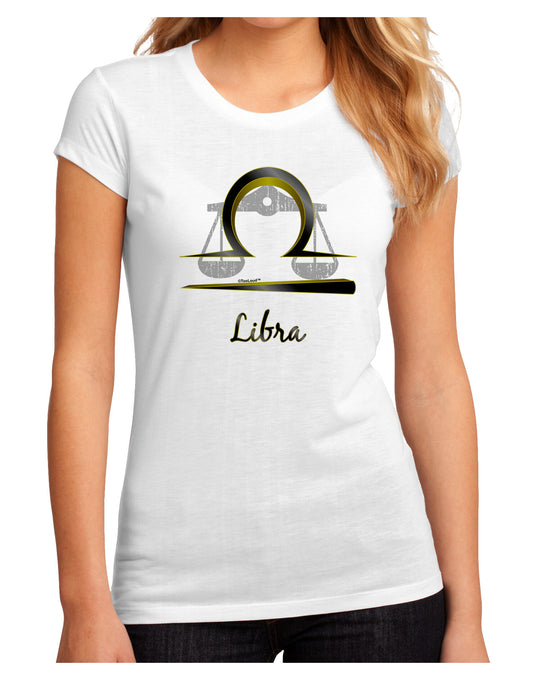 Libra Symbol Juniors Petite Sublimate Tee-TooLoud-White-Small-Davson Sales