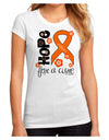 Hope for a Cure - Orange Ribbon Leukemia - Flowers Juniors Sublimate Tee-TooLoud-White-Small-Davson Sales