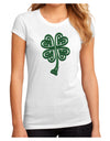 3D Style Celtic Knot 4 Leaf Clover Juniors Sublimate Tee-Womens T-Shirt-TooLoud-White-Small-Davson Sales