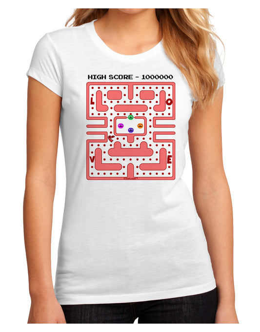 Retro Heart Man Juniors Petite Sublimate Tee-TooLoud-White-Small-Davson Sales