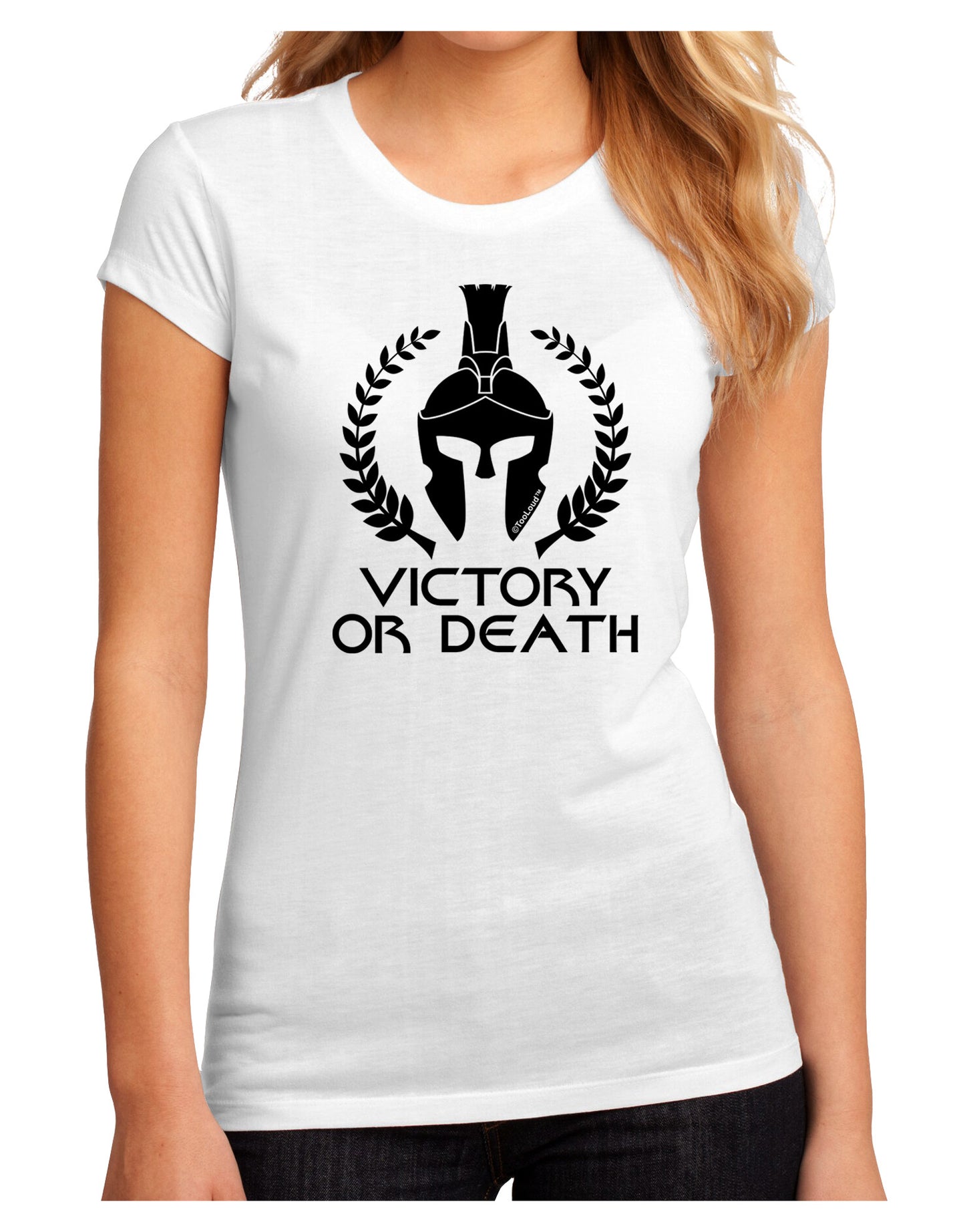 Spartan Victory Or Death Juniors Petite Sublimate Tee-Womens T-Shirt-TooLoud-White-Small-Davson Sales