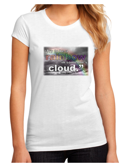 Rainbow in Cloud M Angelou Juniors Petite Sublimate Tee by TooLoud-Womens T-Shirt-TooLoud-White-Small-Davson Sales