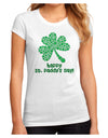 Happy St. Paddy's Day Shamrock Design Juniors Sublimate Tee by TooLoud-Womens T-Shirt-TooLoud-White-Small-Davson Sales