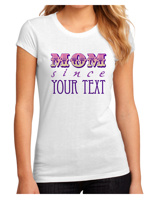 Personalized Mom Since ___ Juniors Petite Sublimate Tee-TooLoud-White-Small-Davson Sales