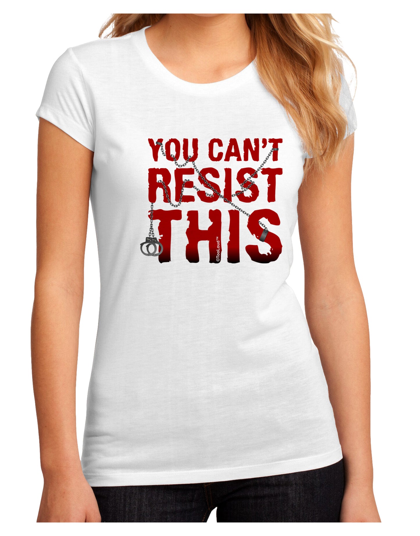 You Can't Resist This Juniors Petite Sublimate Tee-Womens T-Shirt-TooLoud-White-Small-Davson Sales