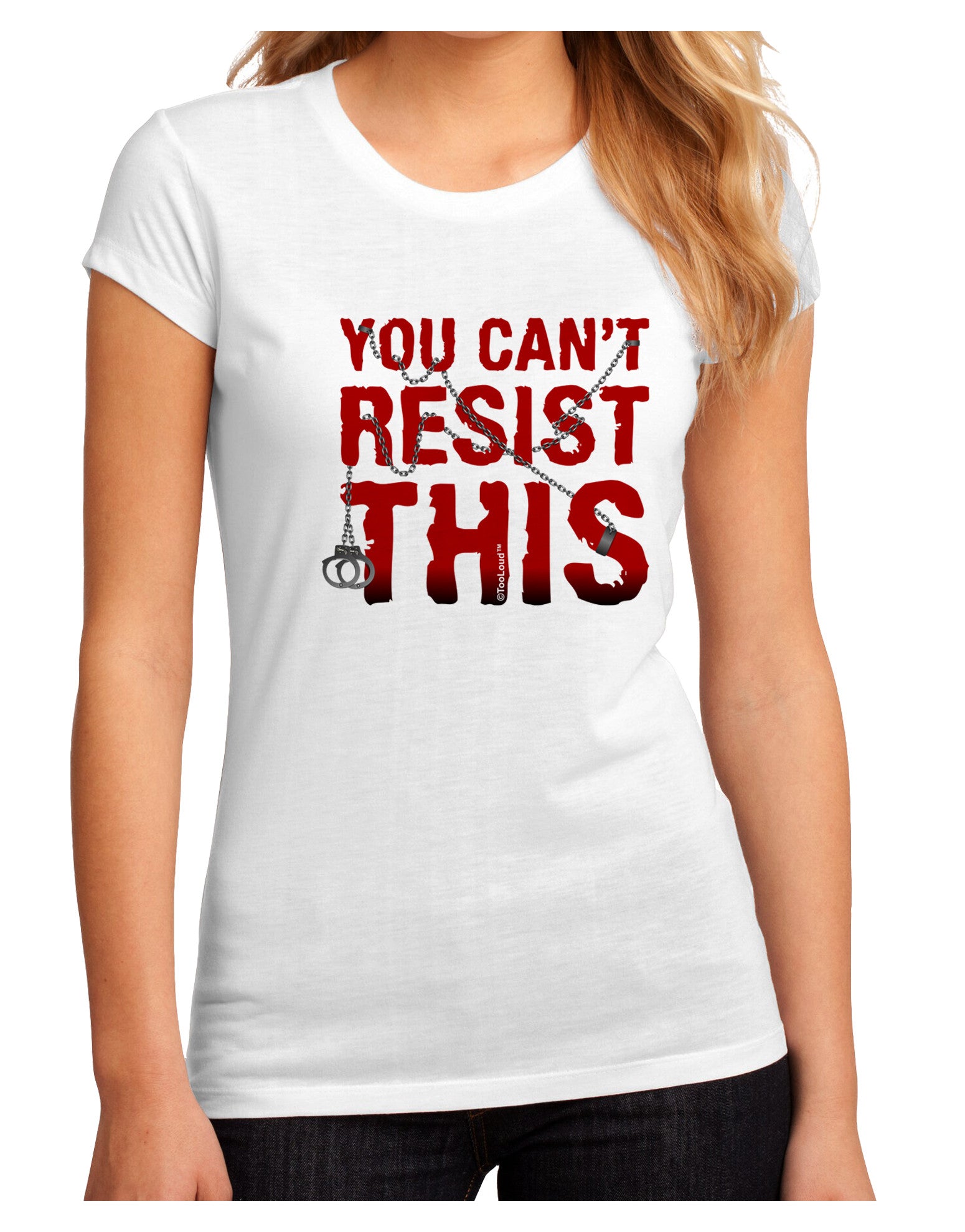 You Can't Resist This Juniors Petite Sublimate Tee-Womens T-Shirt-TooLoud-White-Small-Davson Sales