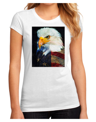 Patriotic Bald Eagle - American Flag Juniors Sublimate Tee by TooLoud-Womens T-Shirt-TooLoud-White-Small-Davson Sales