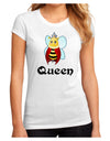 Queen Bee Text 2 Juniors Sublimate Tee-TooLoud-White-Small-Davson Sales