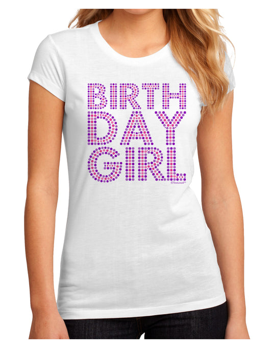 Birthday Girl - Pink and Purple Dots Juniors Sublimate Tee by TooLoud-Womens T-Shirt-TooLoud-White-Small-Davson Sales