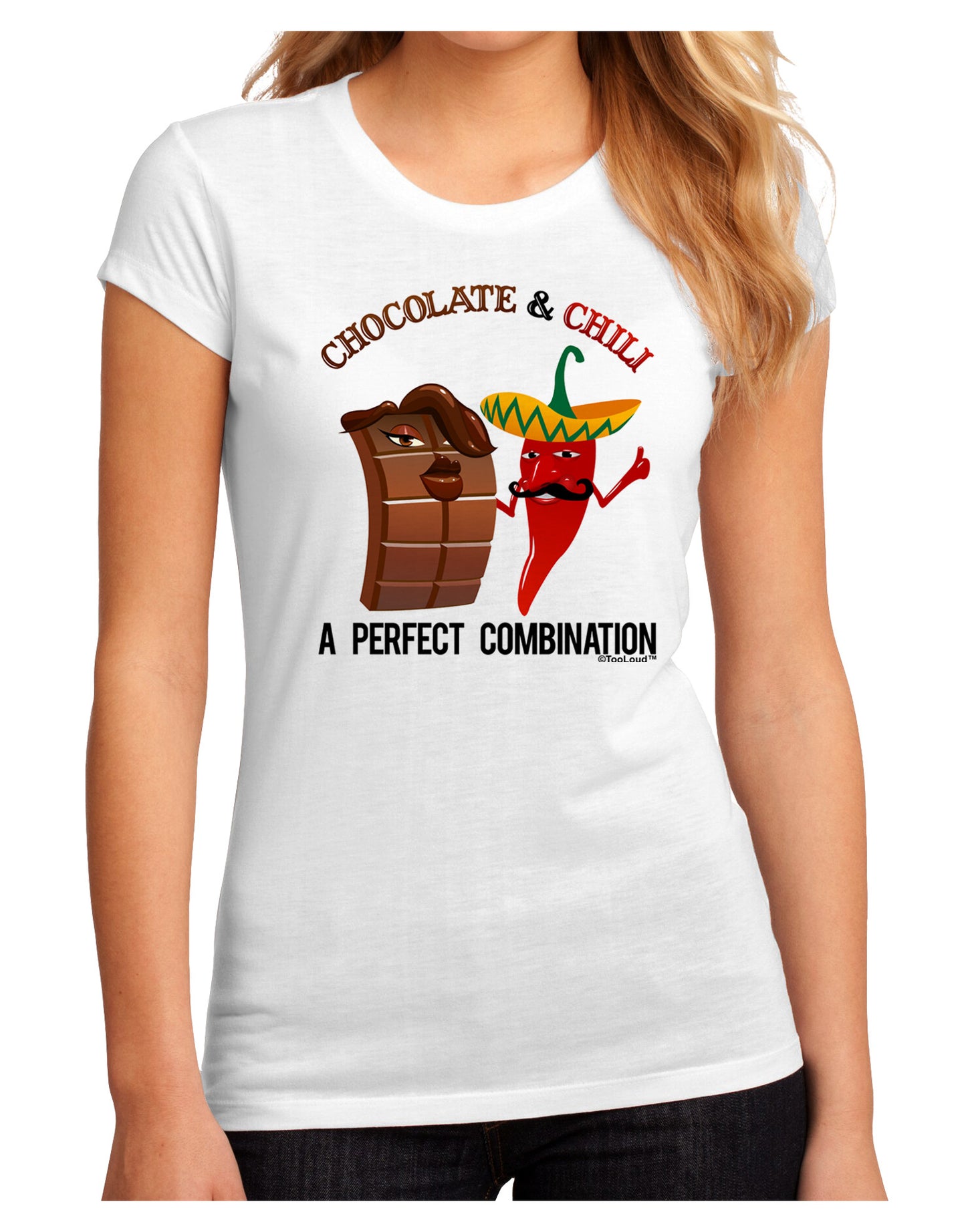Chiles and Chocolate Juniors Petite Sublimate Tee-Womens T-Shirt-TooLoud-White-Small-Davson Sales