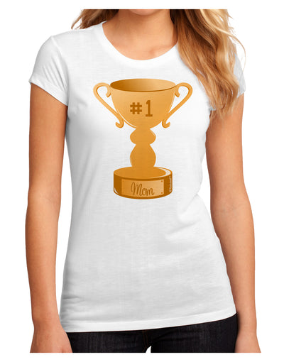 Number One Mom Trophy Juniors Sublimate Tee by TooLoud-Womens T-Shirt-TooLoud-White-Small-Davson Sales