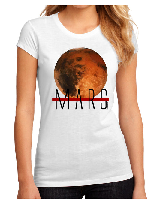 Planet Mars Text Juniors Petite Sublimate Tee-TooLoud-White-Small-Davson Sales