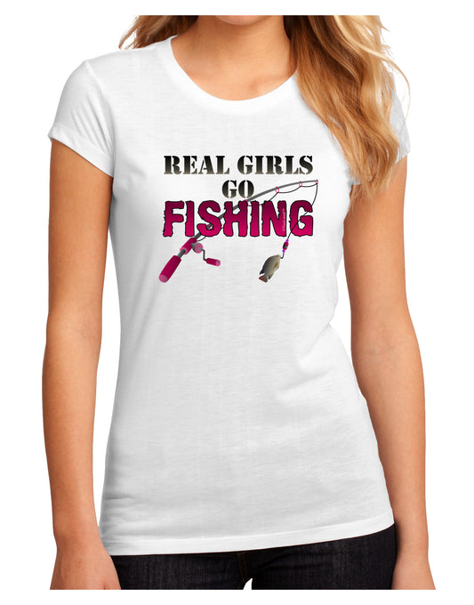 Real Girls Go Fishing Juniors Petite Sublimate Tee-Womens T-Shirt-TooLoud-White-Small-Davson Sales
