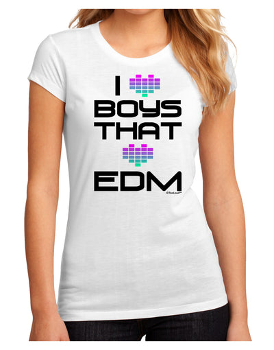 I Heart Boys That Heart EDM Juniors Sublimate Tee-TooLoud-White-Small-Davson Sales