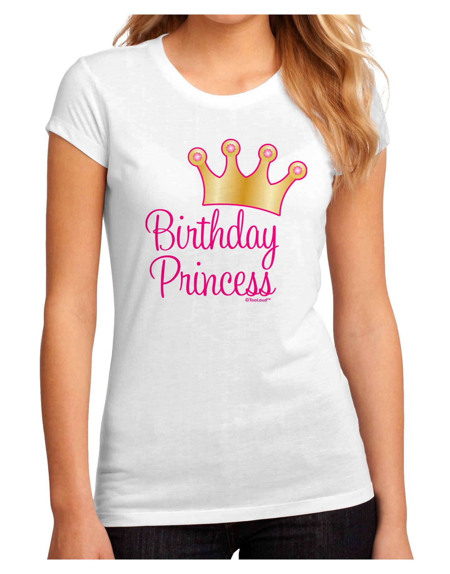 Birthday Princess - Tiara Juniors Sublimate Tee by TooLoud-Womens T-Shirt-TooLoud-White-Small-Davson Sales