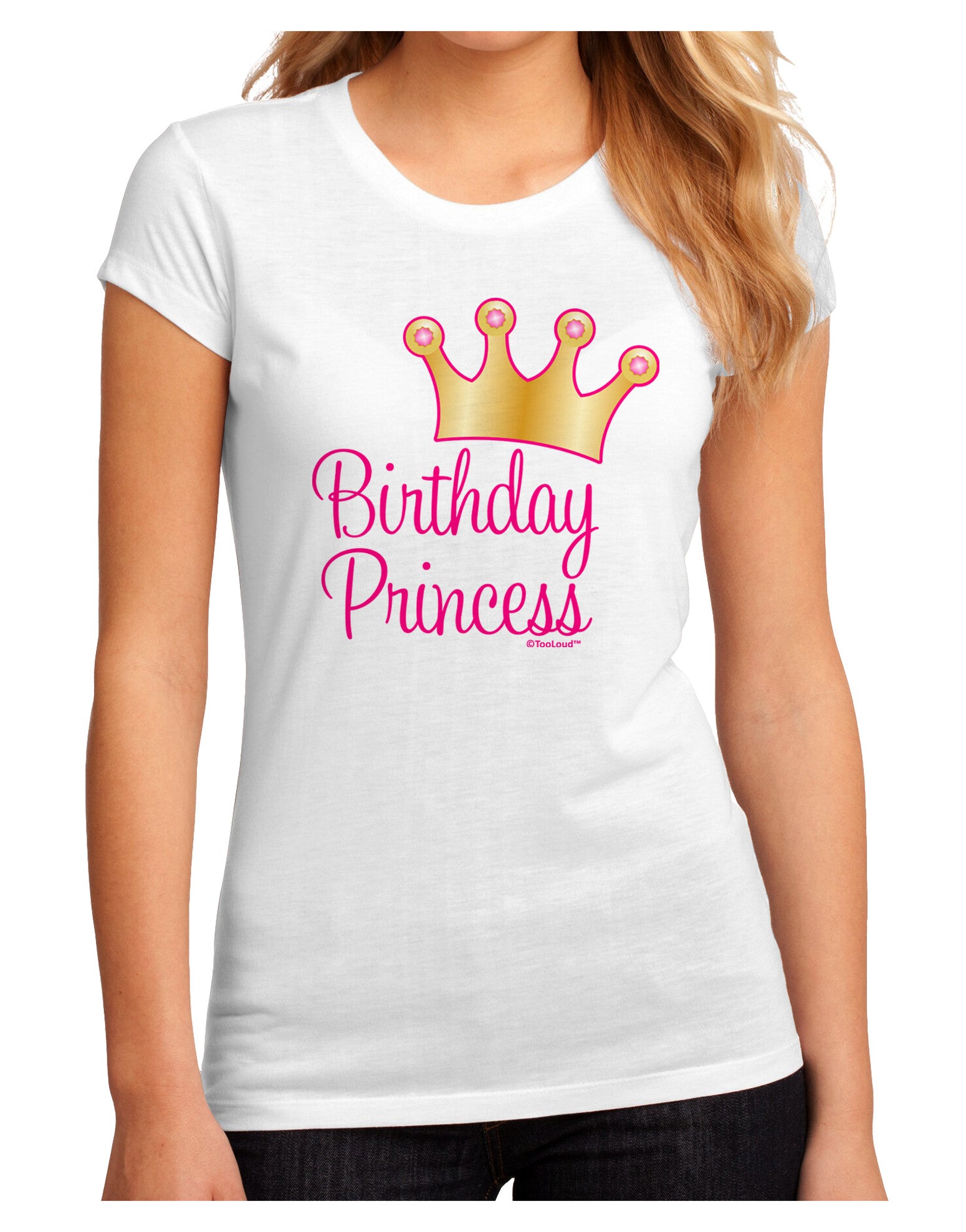 Birthday Princess - Tiara Juniors Sublimate Tee by TooLoud-Womens T-Shirt-TooLoud-White-Small-Davson Sales