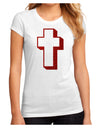 Simple Cross Design Glitter - Red Juniors Sublimate Tee by TooLoud-Womens T-Shirt-TooLoud-White-Small-Davson Sales