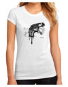 Artistic Ink Style Dinosaur Head Design Juniors Sublimate Tee by TooLoud-Womens T-Shirt-TooLoud-White-Small-Davson Sales